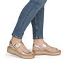 Rieker Double Velcro Strap Sandal - Light Brass Combi